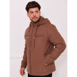 Jaqueta Sarja Masculina Dupla Face Casual Quentinha Capuz