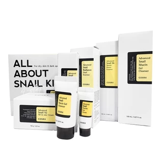 cosrx snail mucin collection(all in one cream/mucin essence/eye cream/eye patch/dual essence/all about snail kit 4-step)