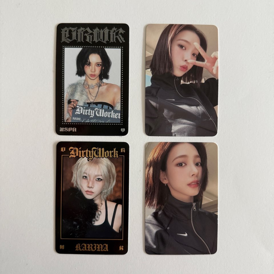 Aespa 1o Álbum Único Dirty Work Pop-Up Oficial MD Trading Card
