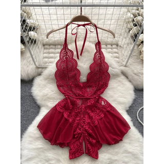Camisola Body Sensual Renda e Tule Sainha Princess