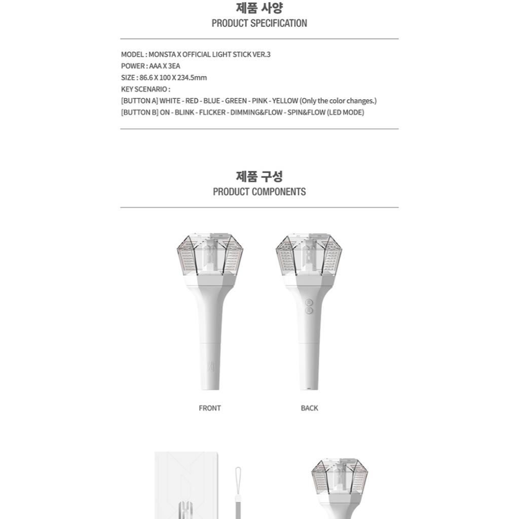 MONSTA X - OFFICIAL LIGHT STICK VER.3 | Shopee Brasil