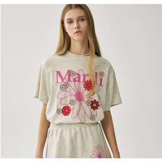 Camiseta Mardi Mercredi FLOWERMARDI BLOSSOM_OATMEAL Rosa