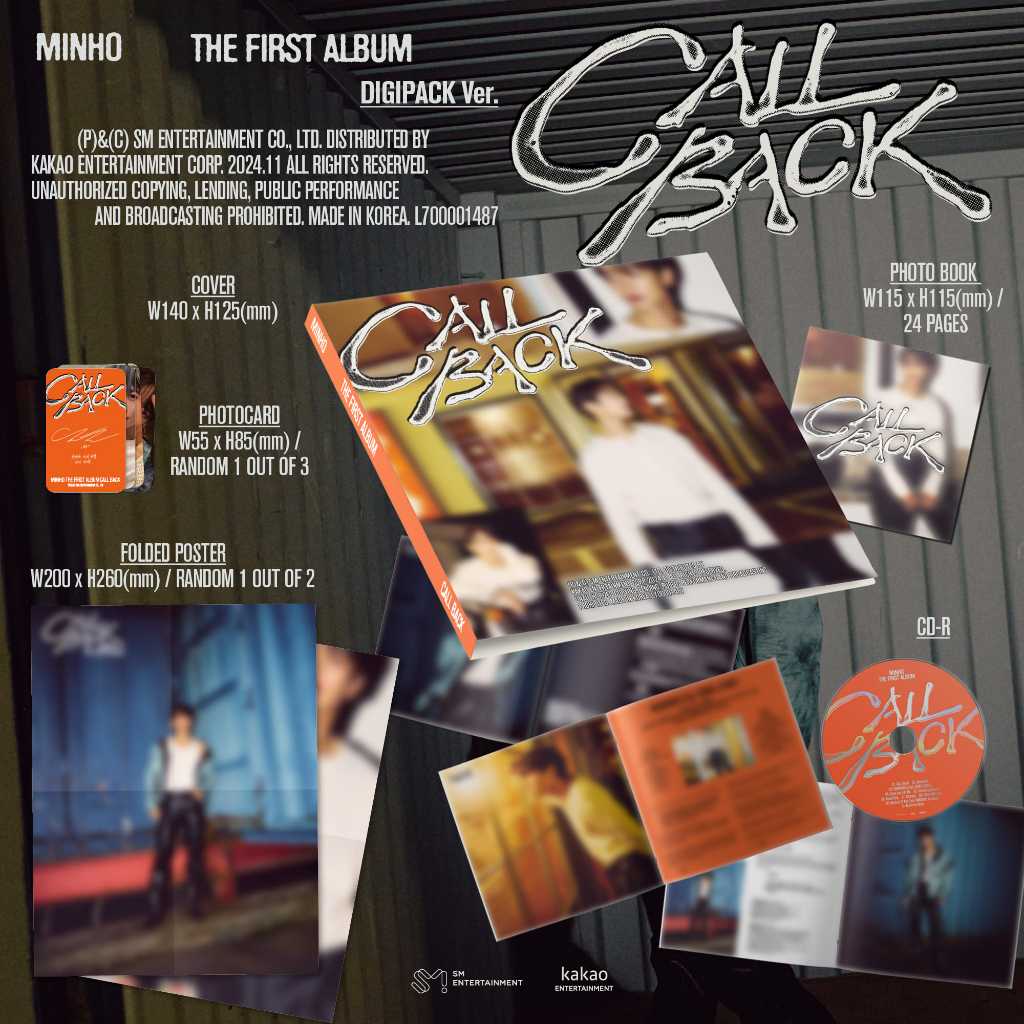 SHINee　ミンホ MINHO 『CALL BACK 』セット SHINEE MINHO - [ CALL BACK ] 1ST ALBUM (DIGIPACK Ver.) | Shopee Brasil