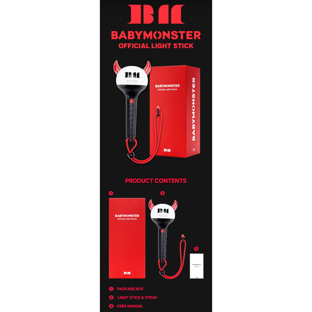POB) BABYMONSTER Official Light Stick | Shopee Brasil