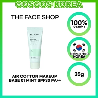 Base De Maquiagem The Face Shop Air Cotton 01 Menta Fps30 PA + 35g/Tom De Pele/Proteção Solar