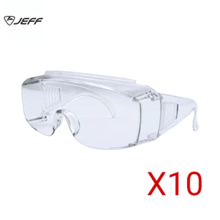 Óculos De Segurança JEFF 10 Unidades , Para Remoção De Ervas Daninhas , Proteção UV , Antiarranhões , Protetor Ocular Quarentena (WS-IND-SG-002)