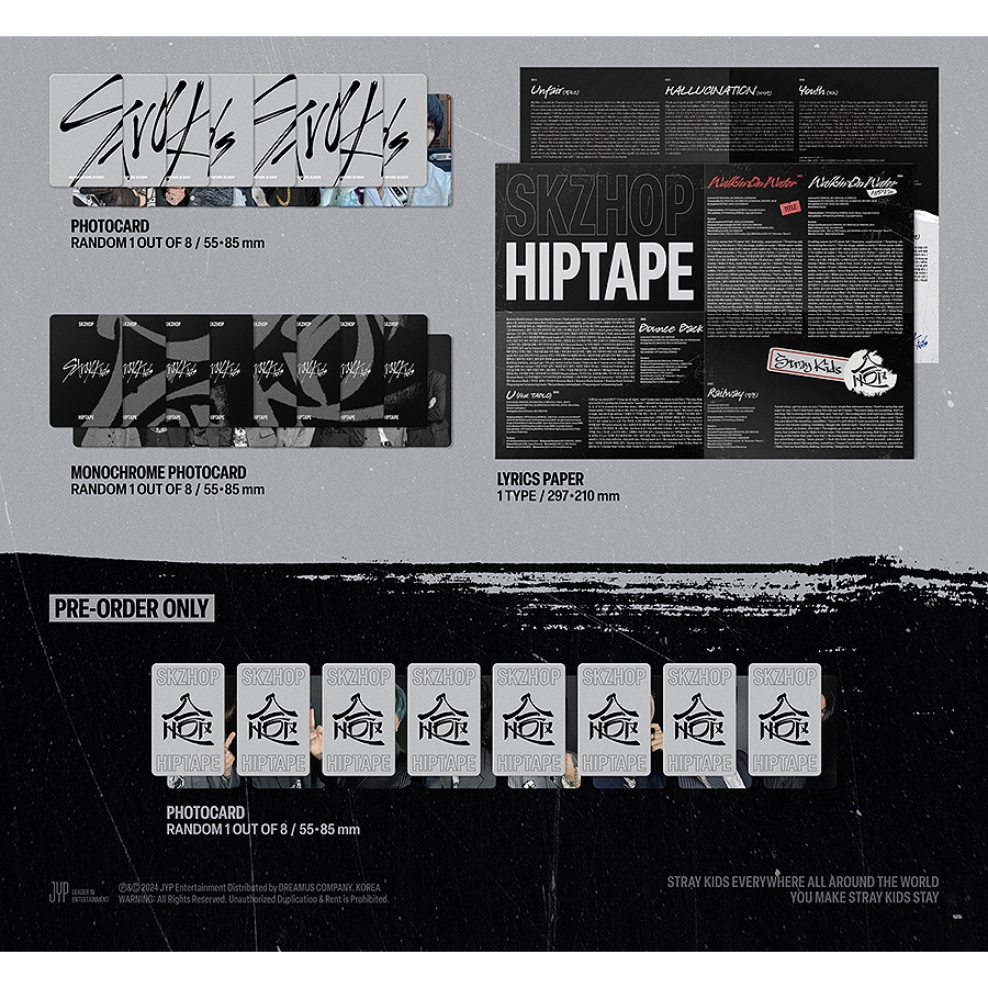 【NEW限定品】 STRAY KIDS K-POP Ver ACCORDION Álbum HIPTAPE'(HOP)] [SKZHOP タレントカード