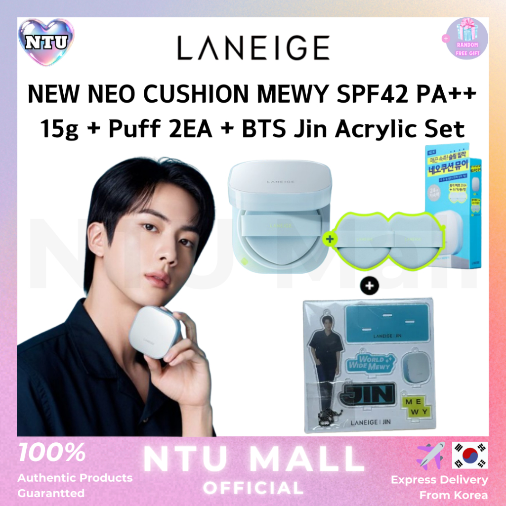 LANEIGE] BTS Jin PICK Nova Almofada NEO MEWY SPF42 PA + 15g + Puff