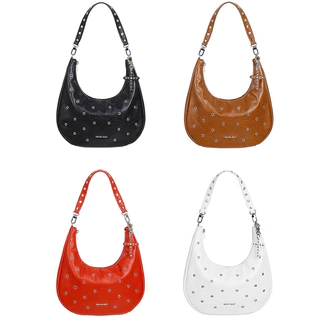 Bolsa Com Ilhós DIANA ELLY/Marrom # rockchic hobobag