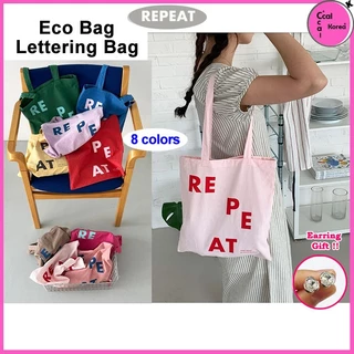 Repetir Letras Bolsa Algodão Eco