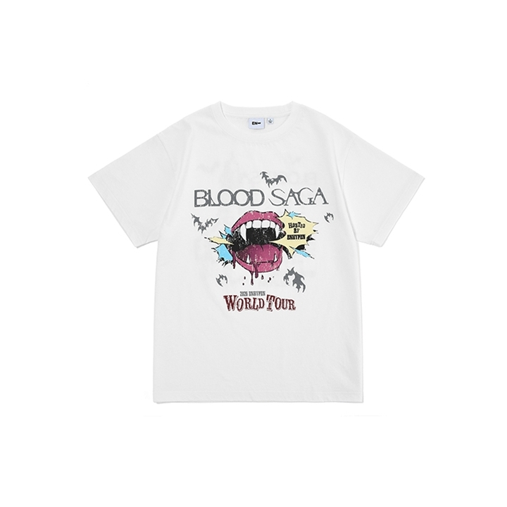ENHYPEN blood saga Tシャツ Sサイズ Ready Stock) ENHYPEN World Tour Blood SAGA S/S T-Shirt (Charcoal