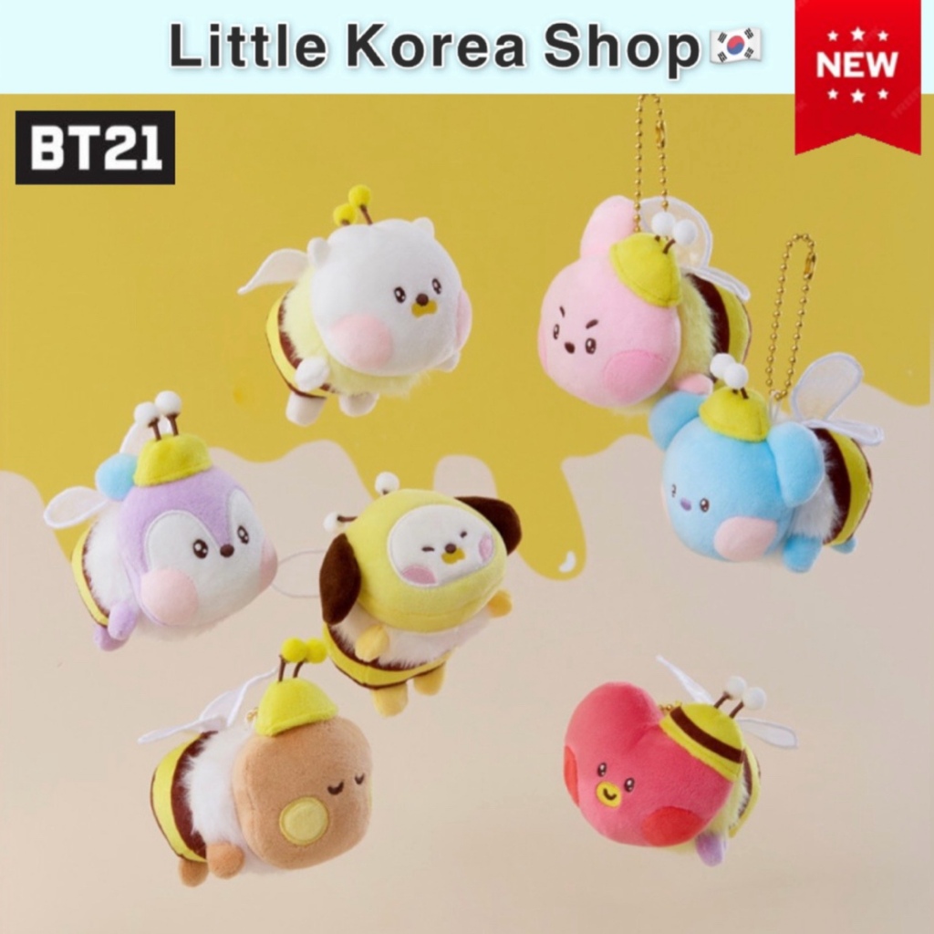 BT21] 2026 ✨ Mini Chaveiro Oficial De Boneca Abelha Mel 8cm , De