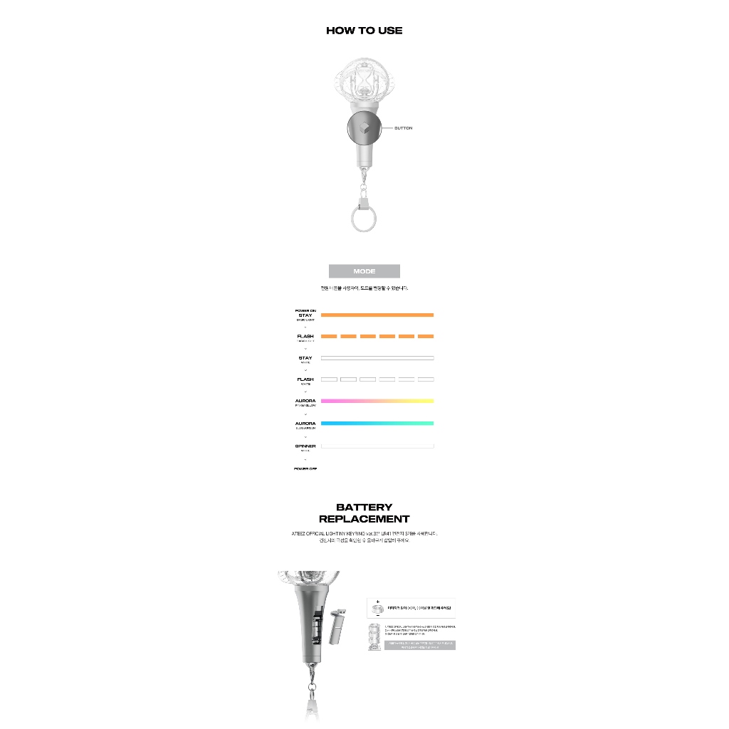 SIXKSHOP✨ATEEZ Official LIGHT STICK VER 3 / LIGHTINY KEYRING VER