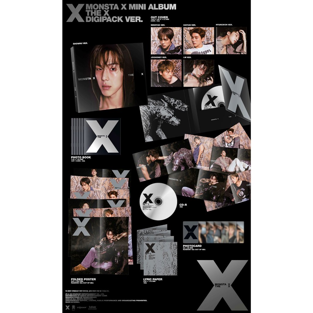 MONSTA X - MINI ALBUM [THE X] (DIGIPACK VER./ LIMITED) | Shopee Brasil