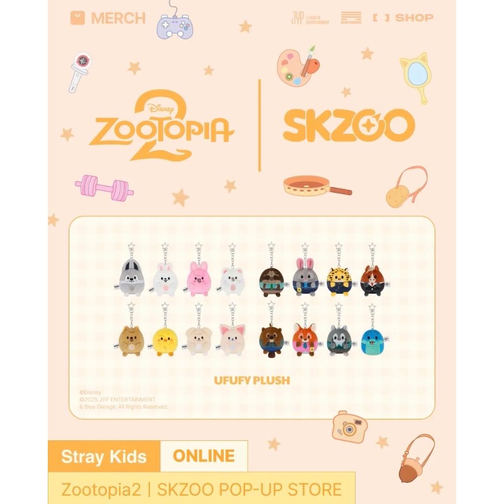 STRAY KIDS SKZOO X ZOOTOPIA 2 POP-UP OFFICIAL MD | Shopee Brasil