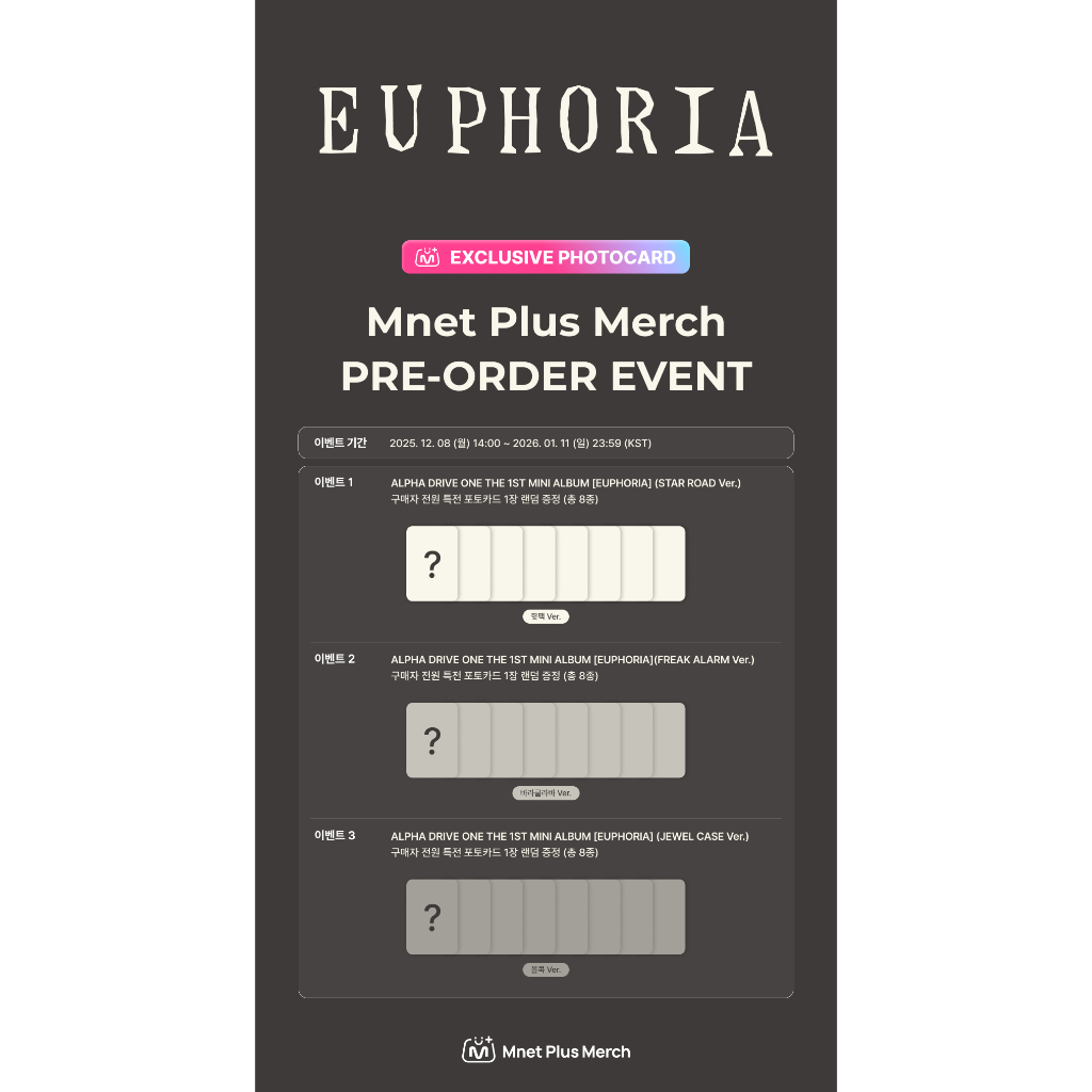 POB] ALPHA DRIVE ONE (ALD1) [EUPHORIA] 1st Mini Album (STAR ROAD