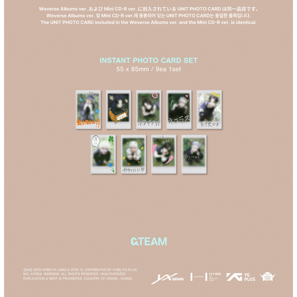 Mini CD-R ver.) &TEAM [Back to Life] Photocard Box KR 1st Mini