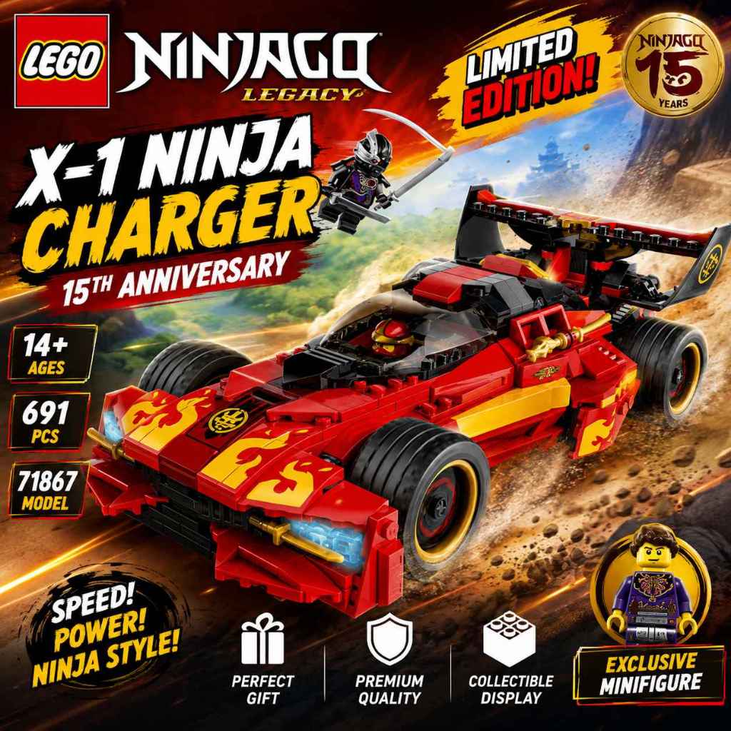 【美品】パッカー LEGO Ninjago X-1 Ninja Charger 71867 15o Aniversário Edição