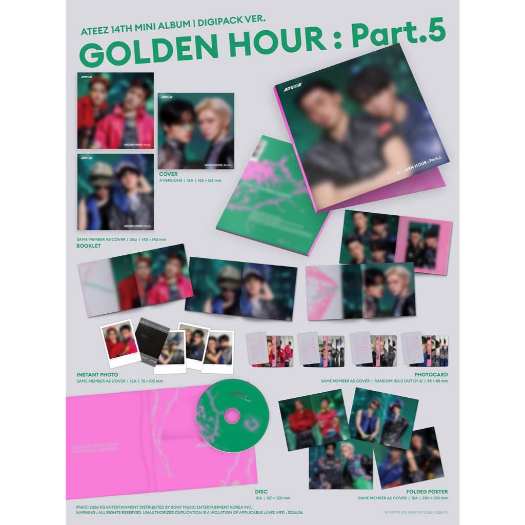 ATEEZ 14th Mini Album - GOLDEN HOUR : Part.5 (DIGIPACK UNIT VER