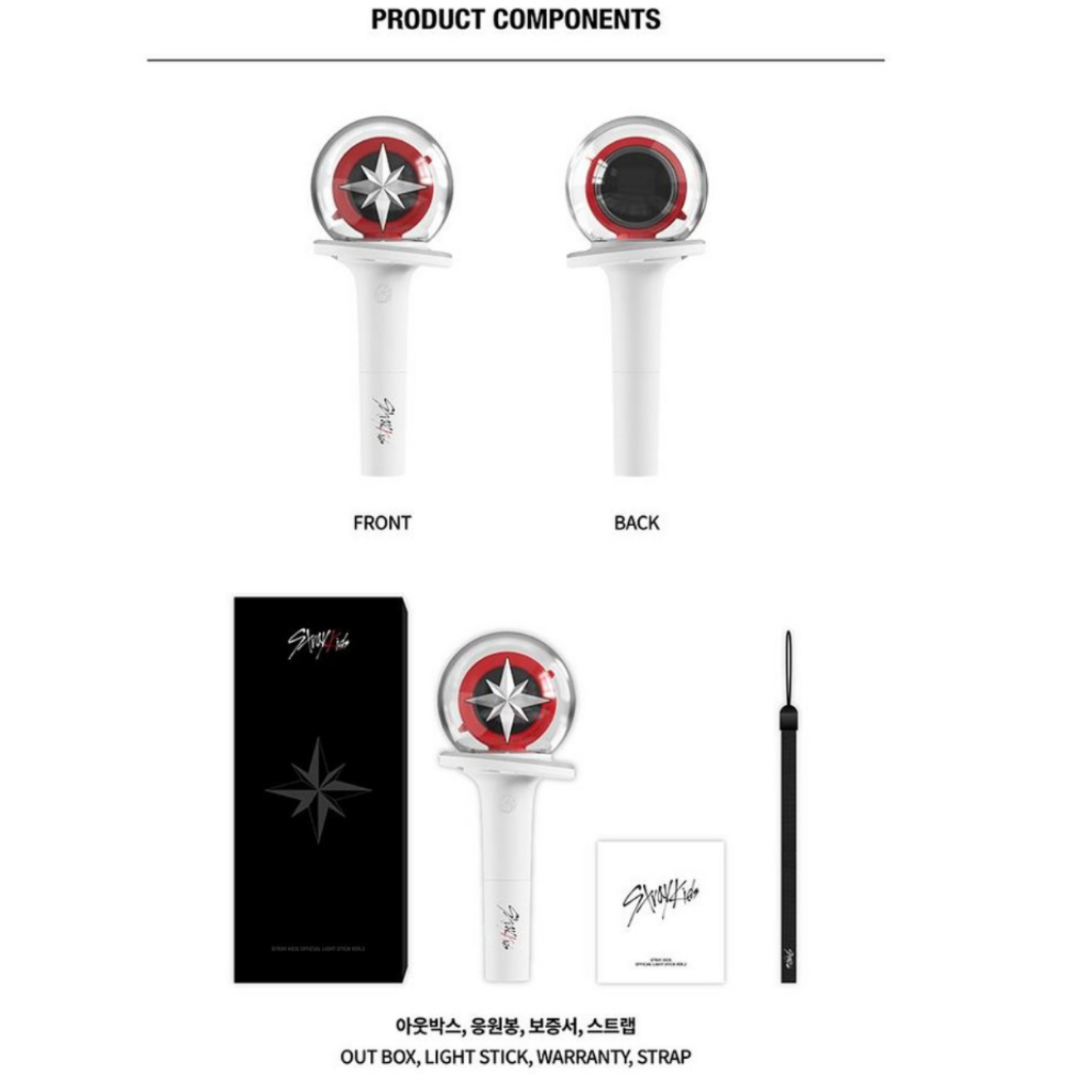 Stray Kids OFFICIAL LIGHT STICK 2本セット Stray Kids Official Light Stick Ver . 2 (100 % Autêntico E Novo