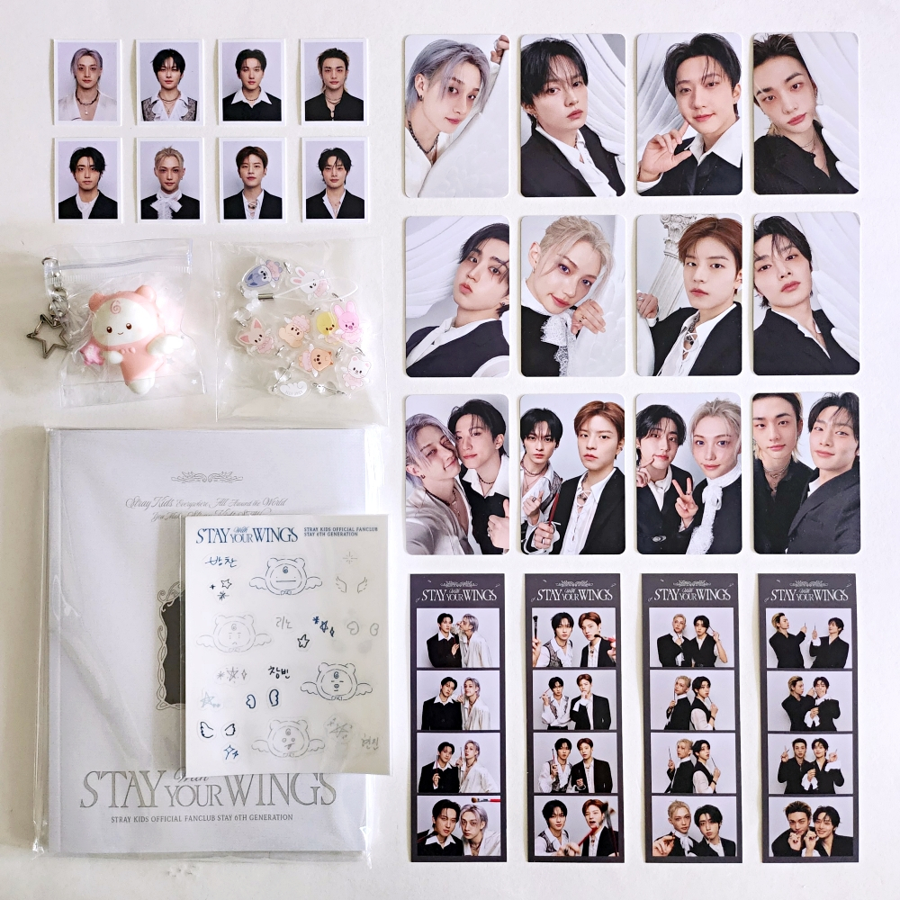 STRAY KIDS Oficial Fanclub STAY 6o Kit Fique Com Suas Asas Cartão