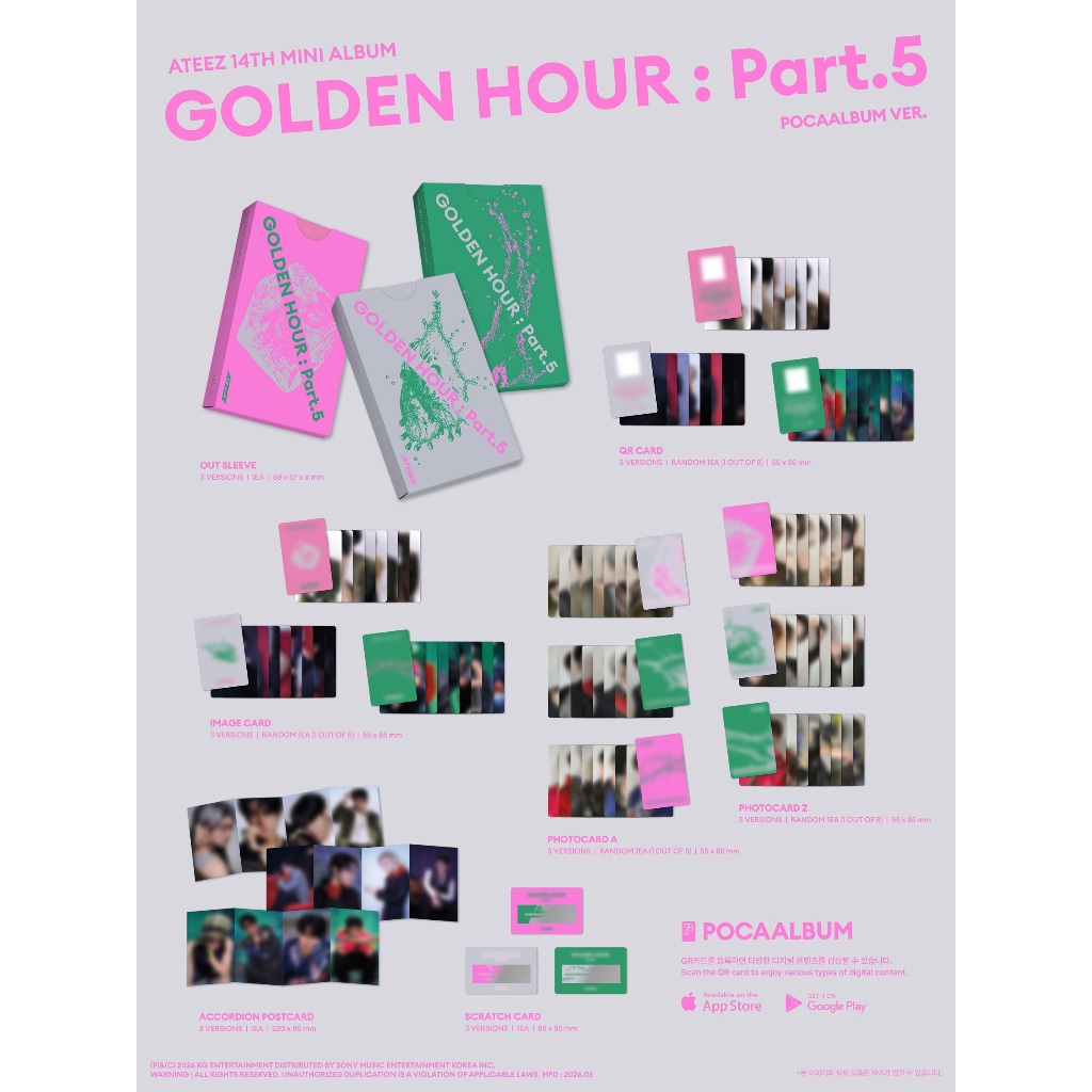 ATEEZ - [ GOLDEN HOUR : PART.5 ] (POCAALBUM Ver.) | Shopee Brasil