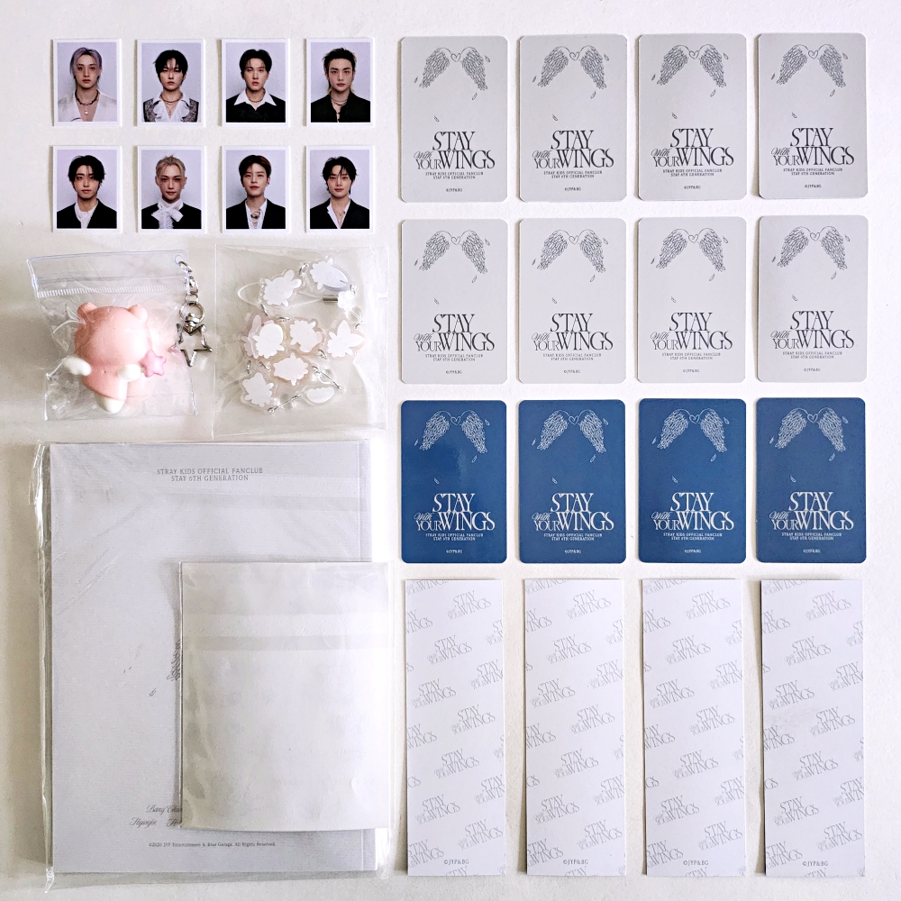 STRAY KIDS Oficial Fanclub STAY 6o Kit Fique Com Suas Asas Cartão
