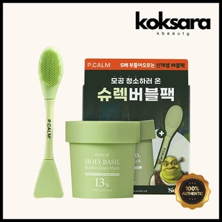P.calm Holy Basil Pore Bubble Deep Mask 90g + Dual Pore Brush em Oferta na Shopee