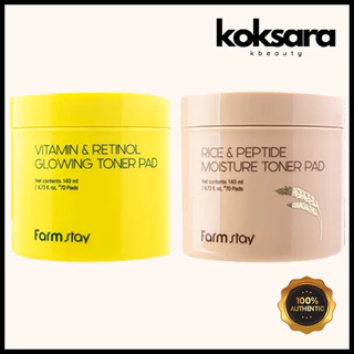 FarmStay Vitamin & Retinol Glowing, Rice & Peptide Moisture Toner Pad 140ml 70pads em Oferta na Shopee