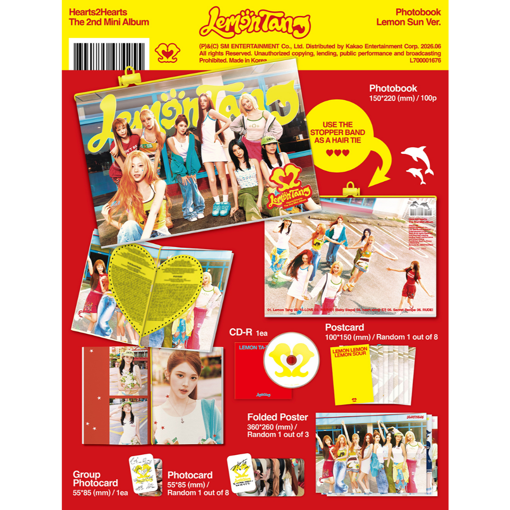 POB] (PHOTOBOOK ver.) Hearts2Hearts [Lemon Tang] 2nd Mini Album