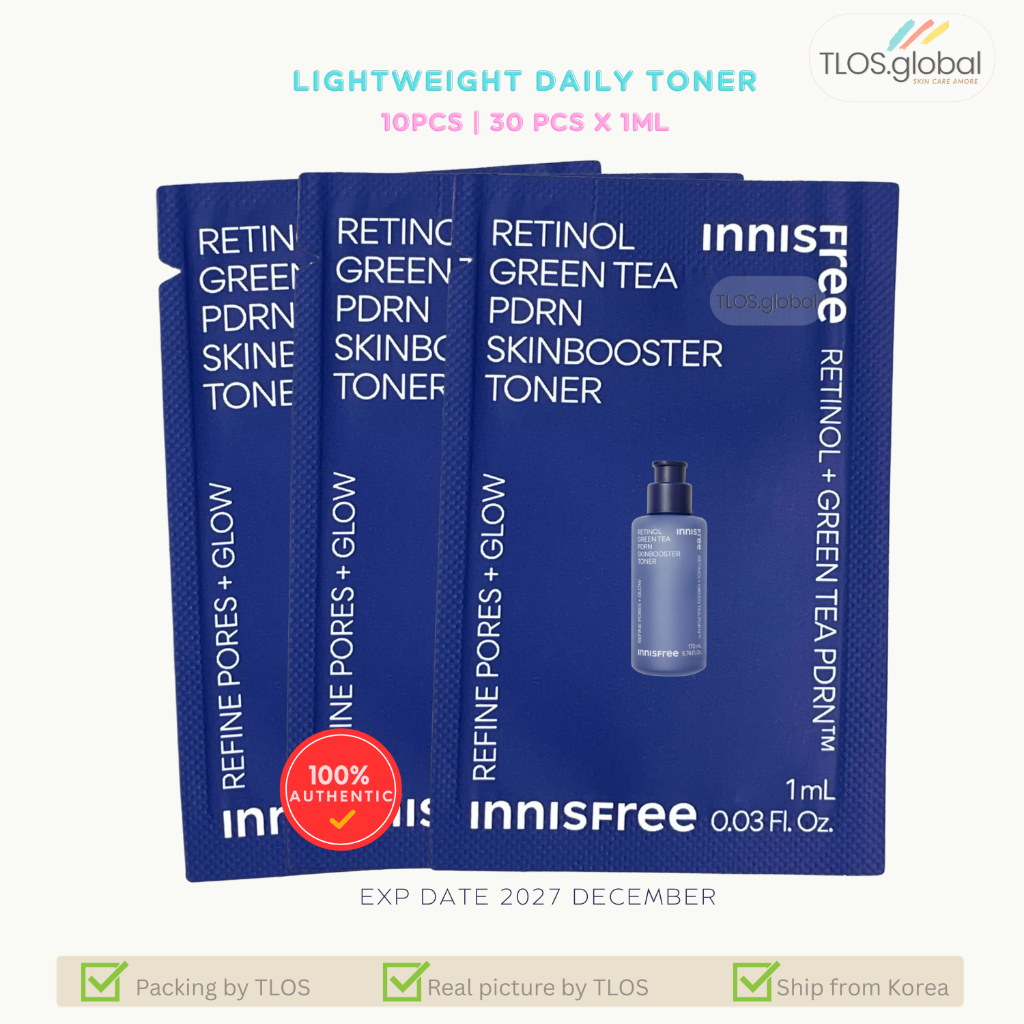 10pcs or 30pcs Innisfree Retinol Green Tea PDRN Skinbooster Toner 1ml ...