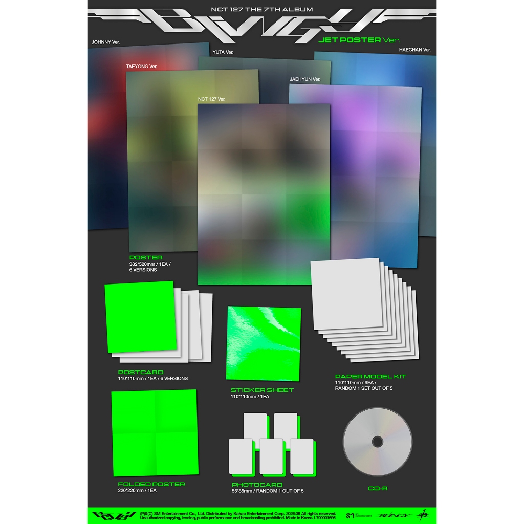 NCT127 BLINGY アルバム　JET Poster 11枚セット　② NCT 127 7th Full Album [BLINGY] (JET Poster Ver.) | Shopee Brasil