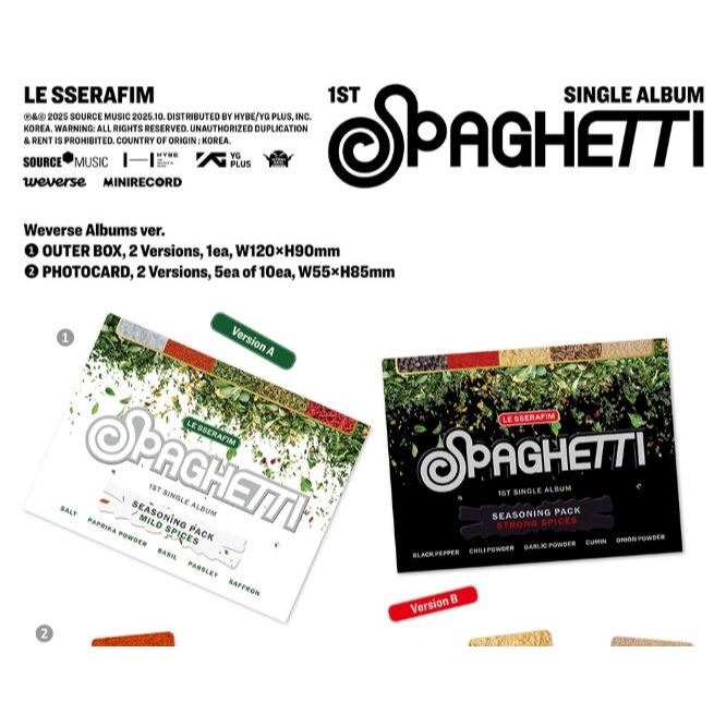 LE SSERAFIM SPAGHETTI weverse ユニバ ラキドロ LE SSERAFIM 1st Single Album [ SPAGHETTI ] Weverse Albums ver