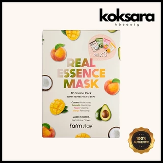 Farmstay Real Essence Mask Combo Pack V1 23ml x 12 4 types em Oferta na Shopee