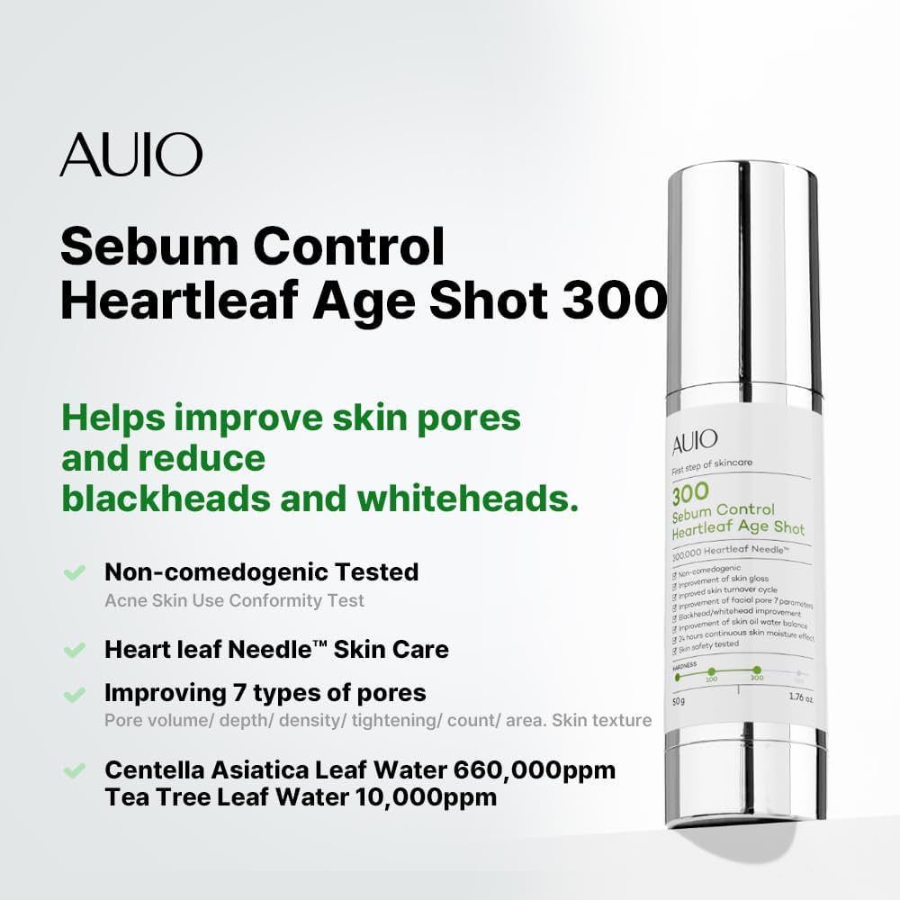 AUIO Sebum Control Heartleaf Age Shot 300 50ml | Shopee Brasil