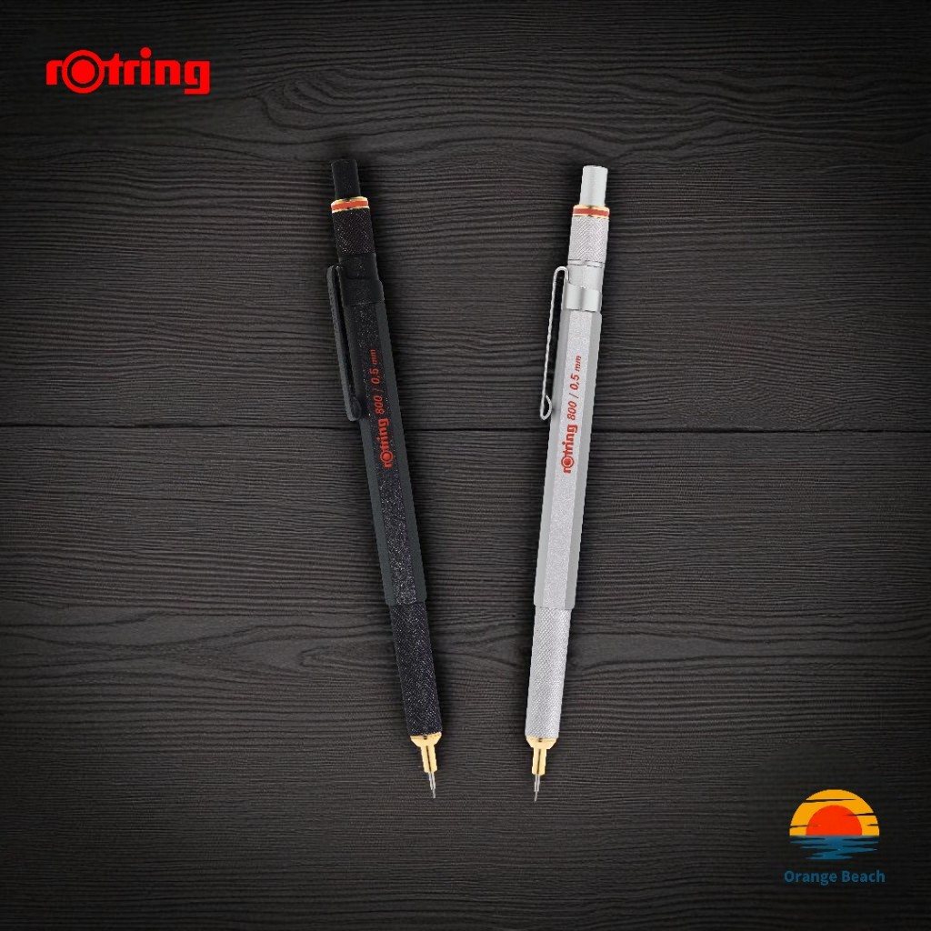 rOtring 800 Lapiseira/0.5 0.7mm Preto Prata 4 Tipos/Ponta Retratil