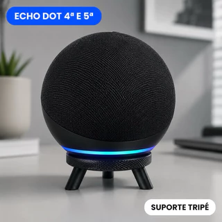 Suporte Tripé para Alexa Echo Dot 4 e 5 Base Compacta de Mesa com 3 Pés