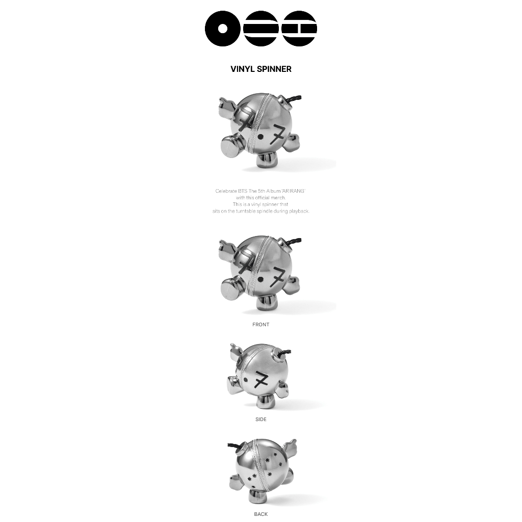 BTS ARIRANG アリラン VINYL SPINNER スピナー 未開封 Ready Stock) BTS Arirang Turntable Keyring, Headphones Keyring
