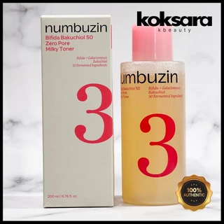 Numbuzin No.3 Bifida Bakuchiol 50 Zero Pore Milky Toner 200ml