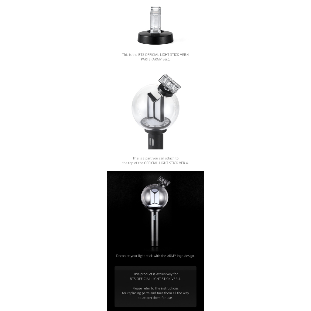 BTS Official Light Stick Ver.4 Parts (BTS ver. ARMY ver. & Tour