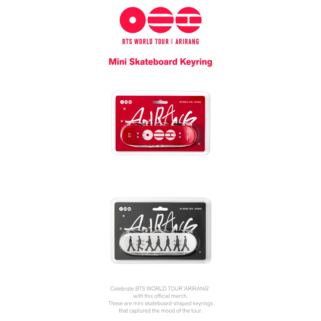 Ready Stock) BTS World Tour Arirang Mini Skateboard Keyring
