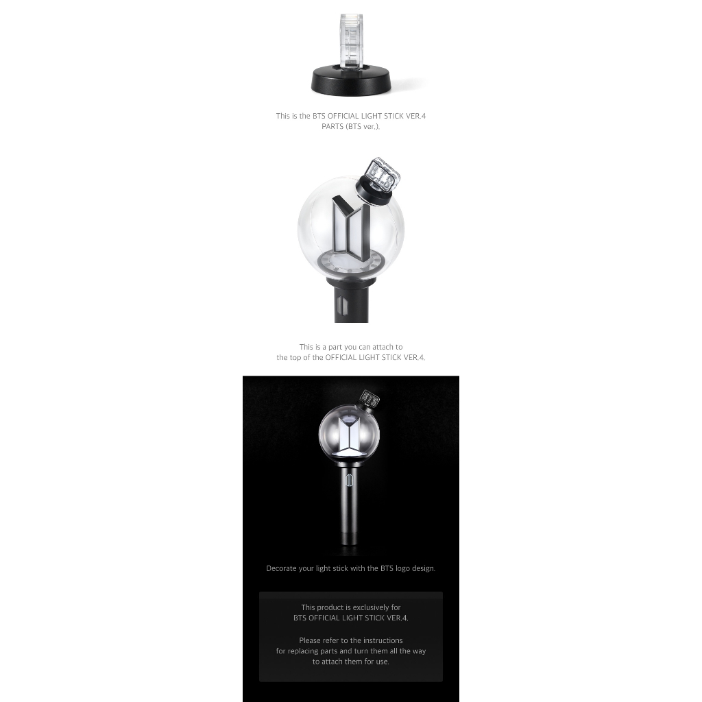 BTS Official Light Stick Ver.4 Parts (BTS ver. ARMY ver. & Tour