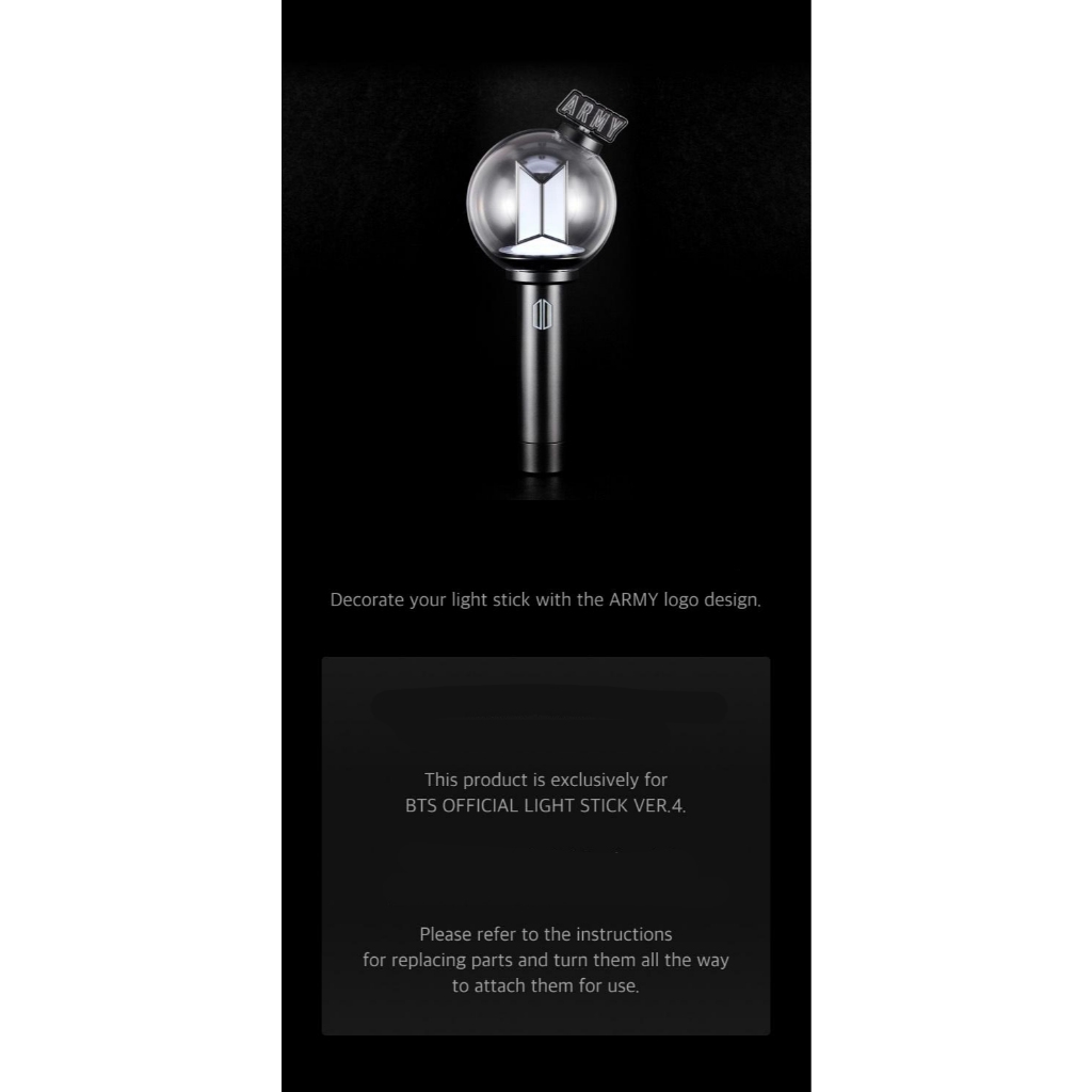 BTS OFFICIAL LIGHT STICK VER.4 PARTS - ARMY BOMB VER.4 PARTS (BTS