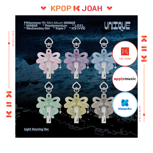 POB] (Light Keyring Ver.) P1HARMONY [UNIQUE] 9th MINI ALBUM (13th