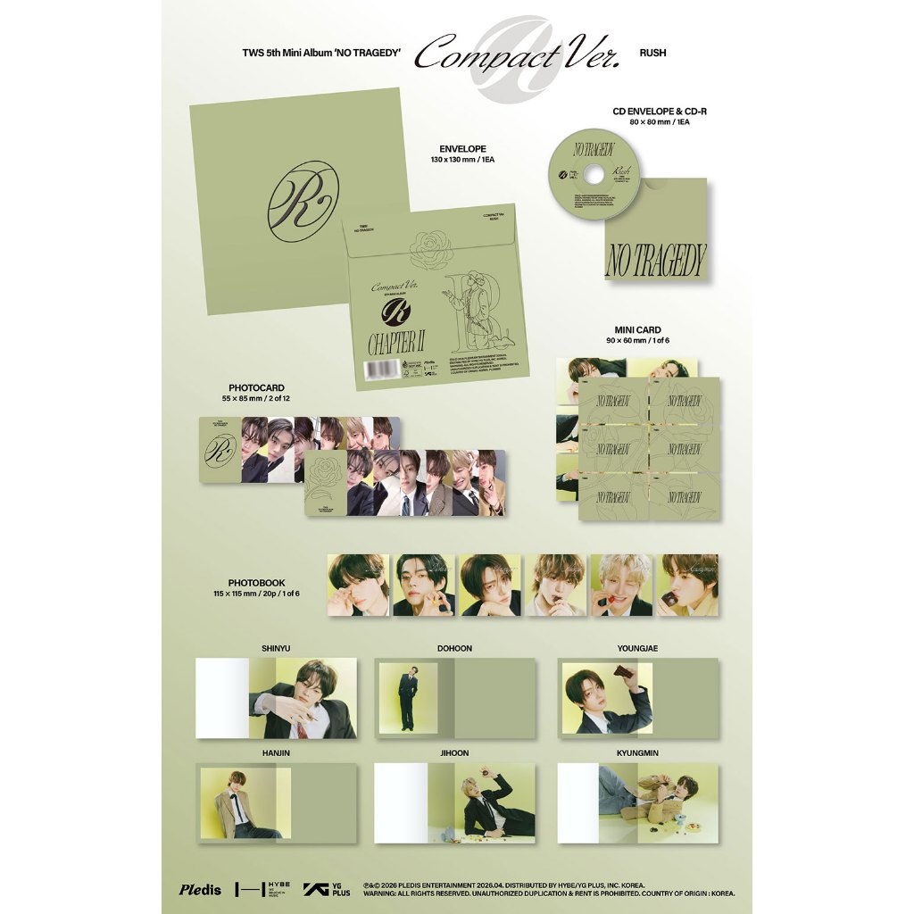 TWS 5th Mini Album - NO TRAGEDY (COMPACT Ver.) (HUSH / RUSH