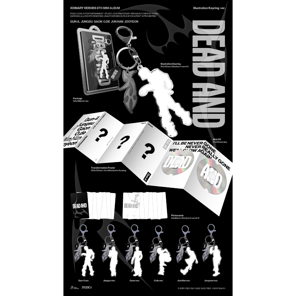 Xdinary Heroes 8th Mini Album - DEAD AND (Illustration Keyring ver