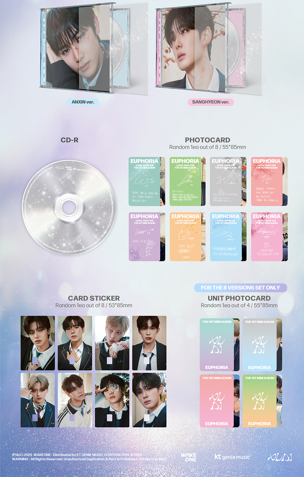 ALD1 EUPHORIA JEWEL CASE CD 未開封　8種コンプ×10 POB] ALPHA DRIVE ONE (ALD1) [EUPHORIA] 1st MINI ALBUM (JEWEL CASE
