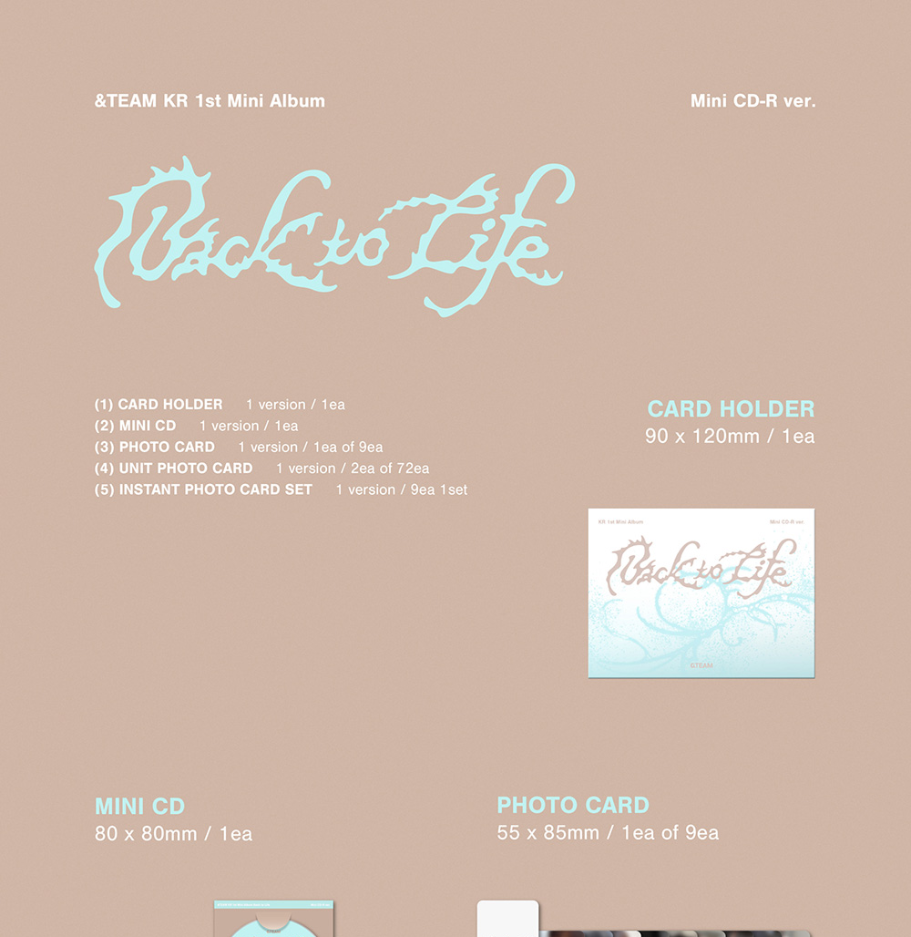 Mini CD-R ver.) &TEAM [Back to Life] Photocard Box KR 1st Mini
