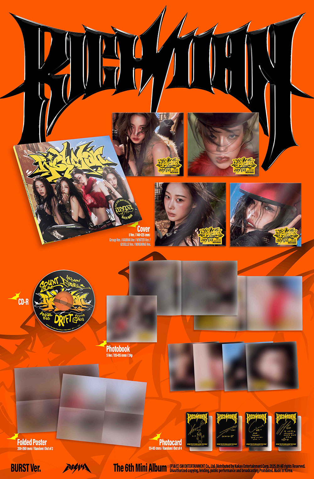 BURST ver.) AESPA [RICH MAN] 6th MINI ALBUM (5th Sep.2025
