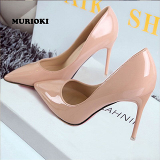 MURIOKI Bombas Mulheres Saltos De Casamento Nus Pontiagudos Sexy Stiletto High Ladies 4 Inchesheels Para